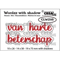 Crealies Wordzz with Shadow van Harte Beterschap