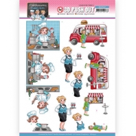 3D Push Out - Yvonne Creations - Professions Bubbly Girls -  Catering