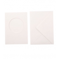 Vaessen Creative - Passepartout Ovaal 5 stuks Wit