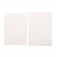 Vaessen Creative - Passepartout vierkant 5 stuks wit