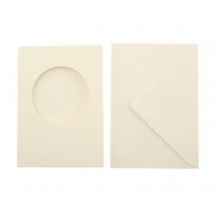 Vaessen Creative - Passepartout rond 5 stuks natural