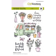 CraftEmotions clearstamps A6 - Bloemenscooter