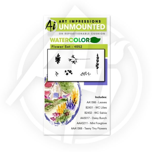 Art Impressions Water Colour - Flower set 1 4052