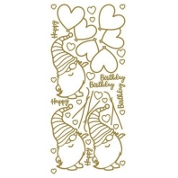 JEJE Peel - off stickers Gnome With Balloons - Goud