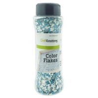 CraftEmotions Color Flakes - Graniet Aqua Blauw Wit