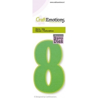 CraftEmotions Impress stamp Die - party cijfer 8 