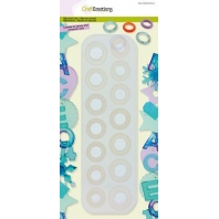 Craft Emotions Siliconen mal 14 ringen rond - facet