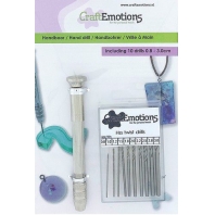 CraftEmotions Handboor inclusief 10 boortjes0,8-3,0cm