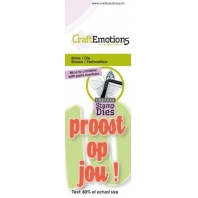 CraftEmotiins Impress stamp Die - tekst Proost op jou