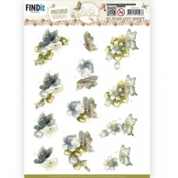 Precious Marieke - Beautiful Butterflies - 3D Push Out - Blue