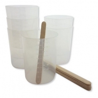 CraftEmotions Mengbekers met schaalverdeling g 200 ml 6 stuks