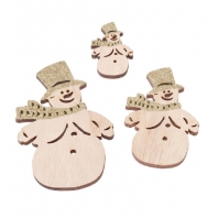 HobbyFun Sneeuwman 4 - 9,5cm  Goudkleurig 3 stuks