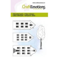 CraftEmotions clearstamps 6x7cm - Grachtenpanden met boom