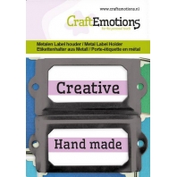 CraftEmotions Metalen label houder groot zwart 2 stuks