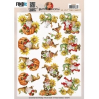 Yvonne Craetions - 3D knipvel - Gnomes Sunflowers