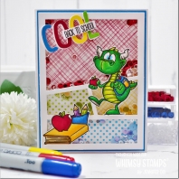 Whimsy Stamps - Back to School Dragons Clear Stamps