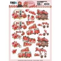 Yvonne Creations - Rose Decorations - 3D knipvel Rose Transport