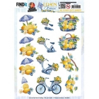 Yvonne Design - Lemon Breeze - 3D Push Out - Lemon Bike - 20,3x20,3cm