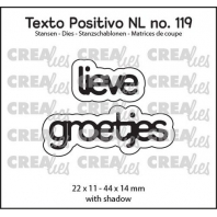 Crealies Texto Positivo Lieve groetjes-NL