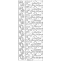 Starform Stickers - Prettige feestdagen + hoekjes 288 zilver