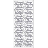 Starform Stickers - Prettige feestdagen 256 zilver