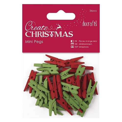 Mini Pegs ( 36 pcs ) - Red & Green