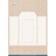 Card Deco - Essentials - Folding Card Stencil - Frosted Gold Label