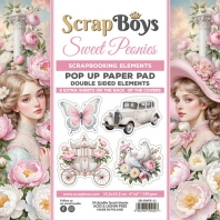 ScrapBoys - Sweet Peonies Pop Up Paper Pad 