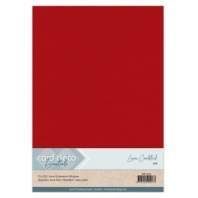 Card Deco Essentials - Linnenkarton A4 - rood 13 - 10 stuks