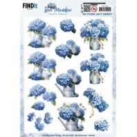 Berrie’s Beauties - Blue Meadow - 3D push out - Vase