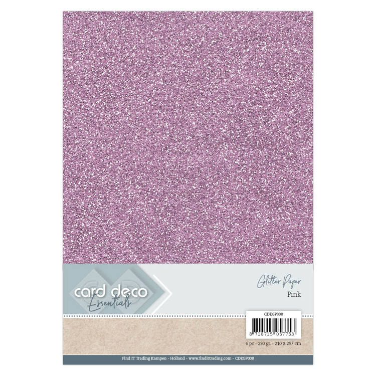 Card Deco Essentials Glitter Paper Pink