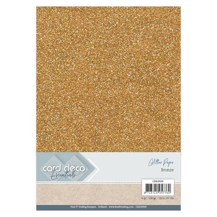 Card Deco Essentials Glitter Paper Bronze