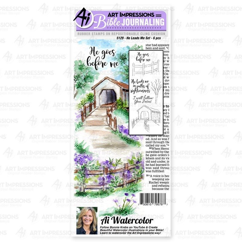Art Impressions Stamp He Leads Me Set - 5129