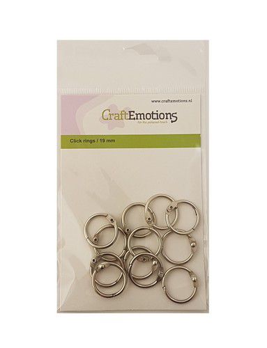 CraftEmotions Klik ringen/ boekbindersringen 19mm 12 stuks