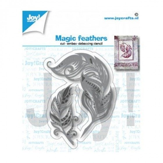 JoyCrafts - Snij- embos - debosstencil magische veren